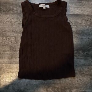Loft- Brown Ribbed Tank Top